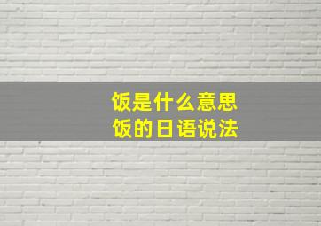 饭是什么意思 饭的日语说法